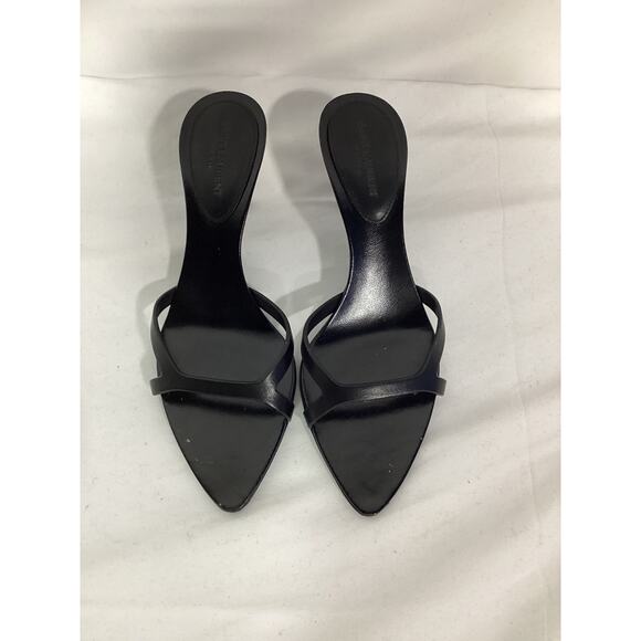 Saint Laurent 'Carla' Black High Heel Slide Sandals Size 5.5 - Picture 2 of 5